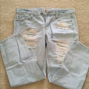 Highly Distressed Mudd Light Wash Jeans